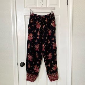 Angie floral elastic waist jogger pants